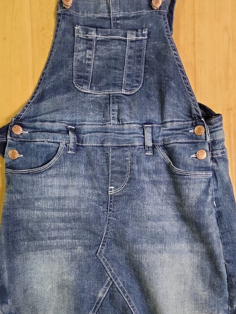 Vanilla Star Girls Denim Overall Skort Frayed Hem Skirtall Sz Youth 12 Blue EUC - Picture 4 of 10